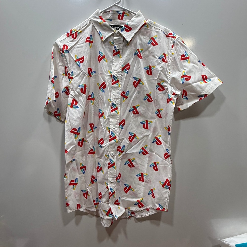 PlayStation All Over‎ Print Short Sleeve Button Up Shirt Men's Size M